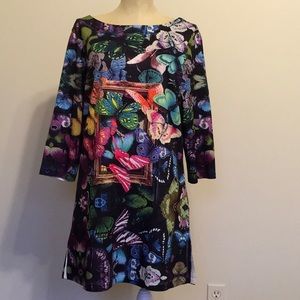 Moda Luxe Jeweled Butterfly Tunic/Dress NWOT Sz Lg